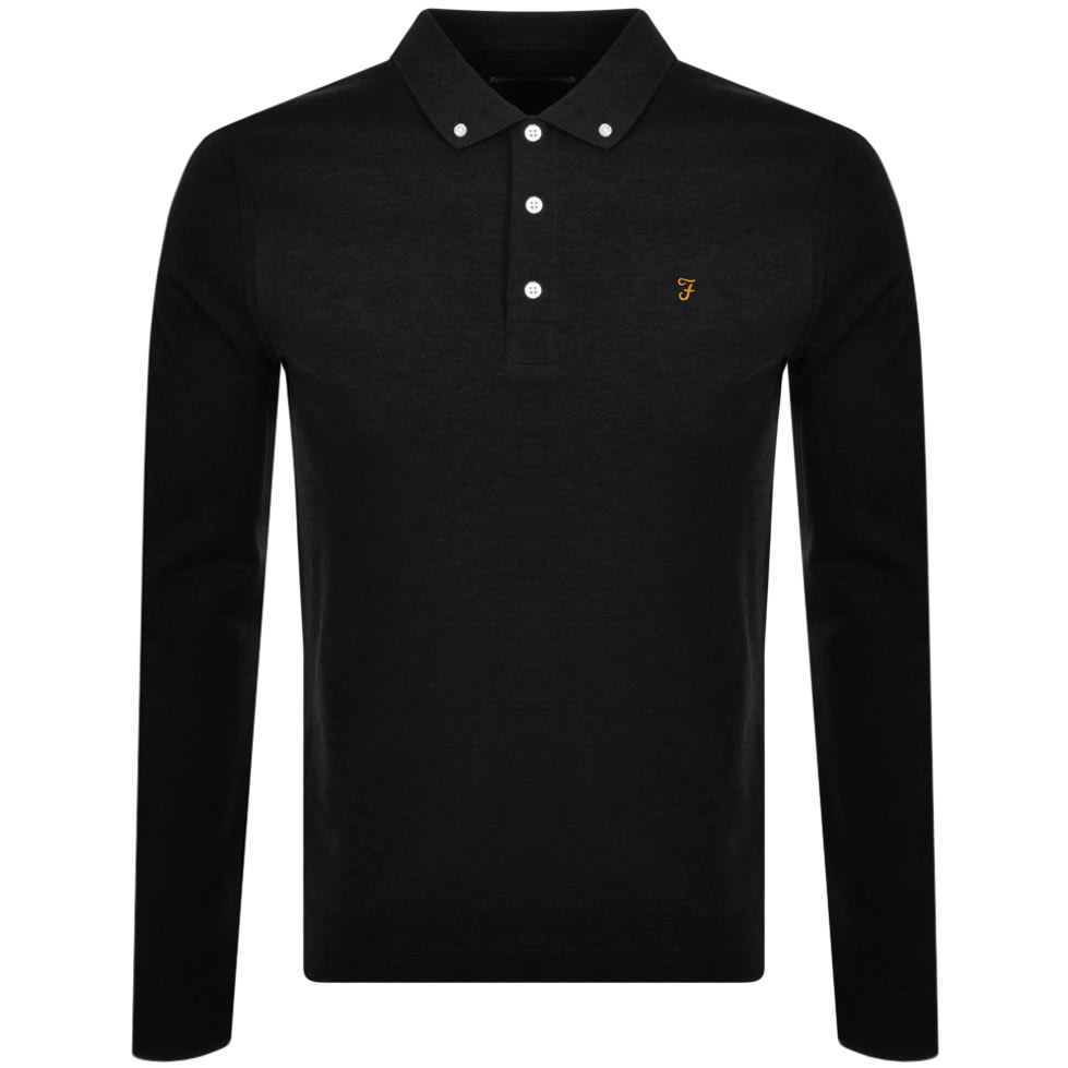 Alternative Image for ProductFarah Vintage Long Sleeved Polo T Shirt Black1